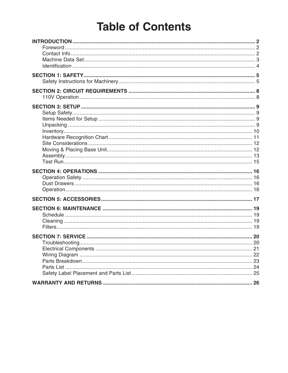 Grizzly G0631 User Manual | Page 3 / 32