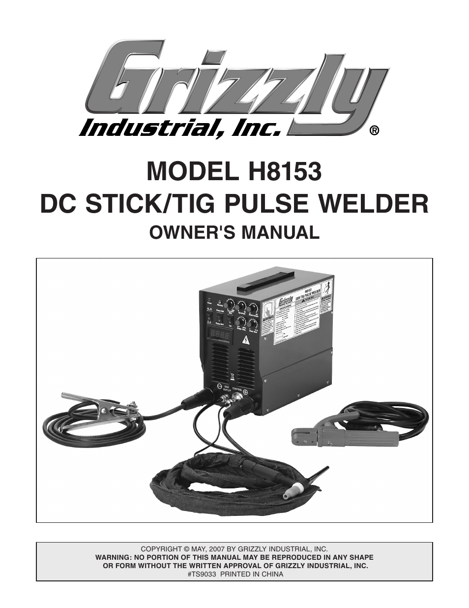 Grizzly DC STICK/TIG PULSE WELDER H8153 User Manual | 24 pages