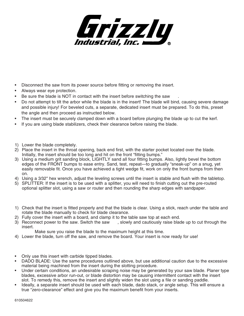 Grizzly H6548 User Manual | 2 pages