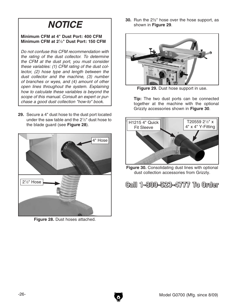 Notice | Grizzly G0700 User Manual | Page 28 / 88