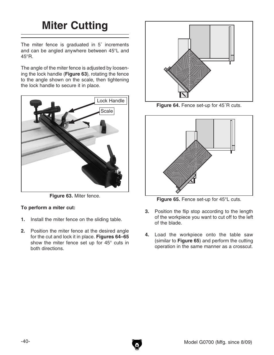 Miter cutting | Grizzly G0700 User Manual | Page 42 / 88