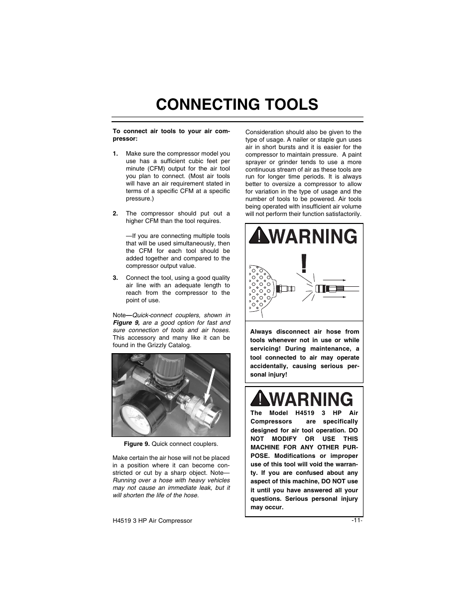 Connecting tools | Grizzly H4519 User Manual | Page 13 / 26