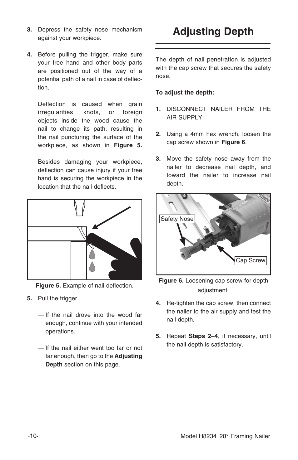 Adjusting depth | Grizzly h8234 User Manual | Page 12 / 20