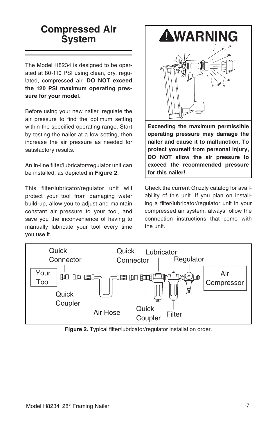 Compressed air system | Grizzly h8234 User Manual | Page 9 / 20