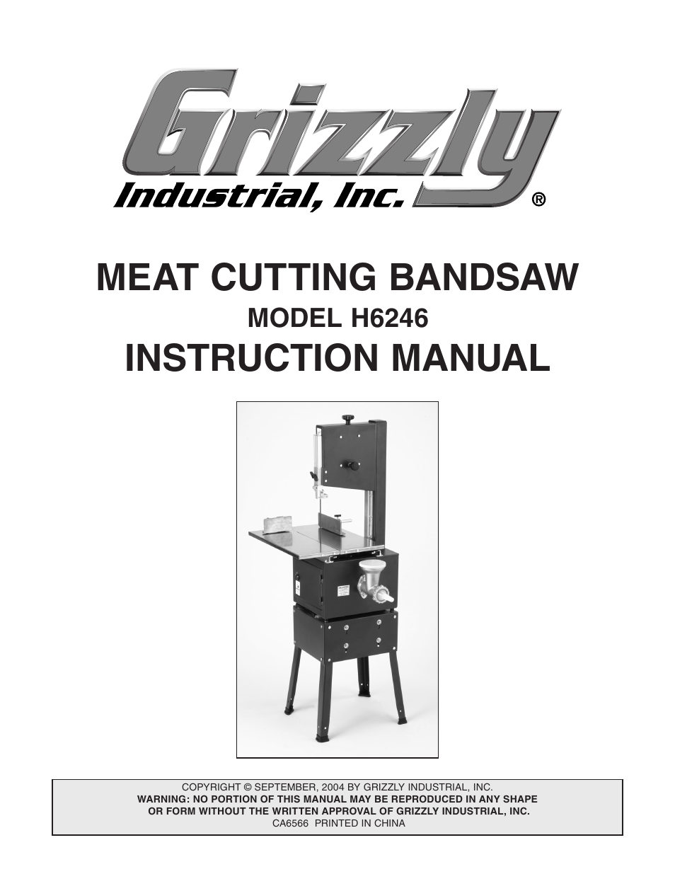Grizzly H6246 User Manual | 40 pages