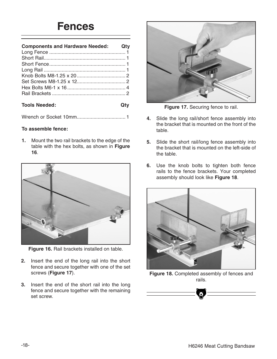 Fences | Grizzly H6246 User Manual | Page 20 / 40