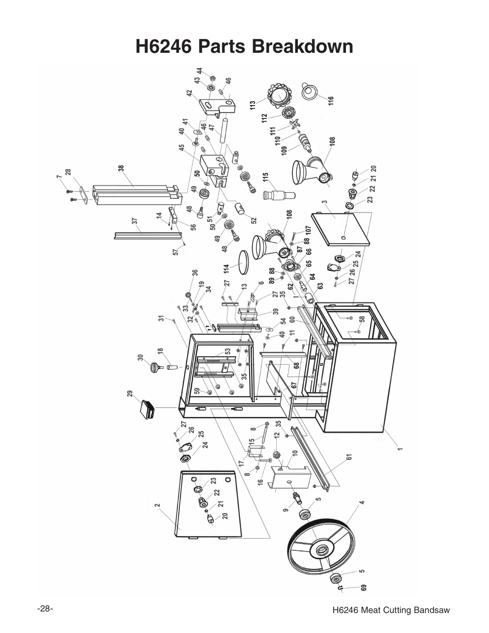 H6246 parts breakdown | Grizzly H6246 User Manual | Page 30 / 40