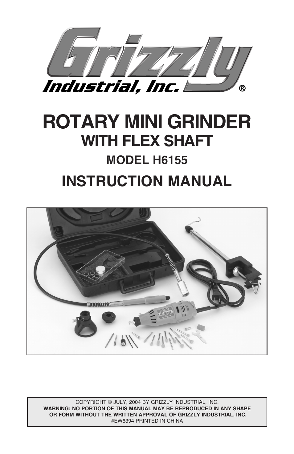 Grizzly Rotary Mini with Flex Shaft H6155 User Manual | 16 pages