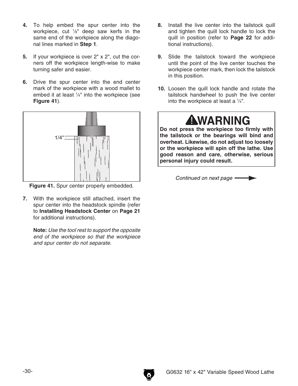Grizzly G0632 User Manual | Page 32 / 56
