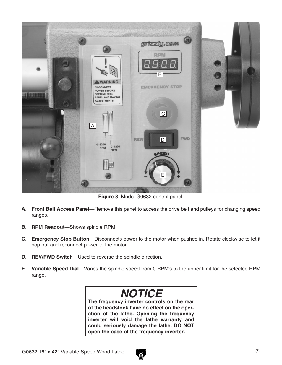 Notice | Grizzly G0632 User Manual | Page 9 / 56