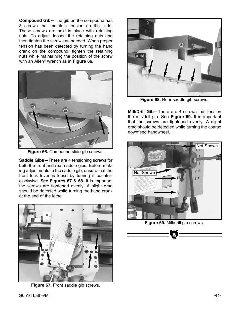 Grizzly G0516 User Manual | Page 43 / 72