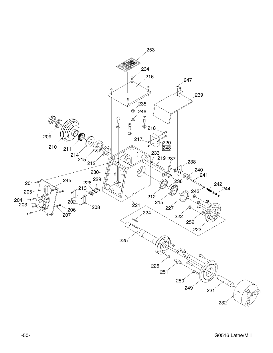 Grizzly G0516 User Manual | Page 52 / 72