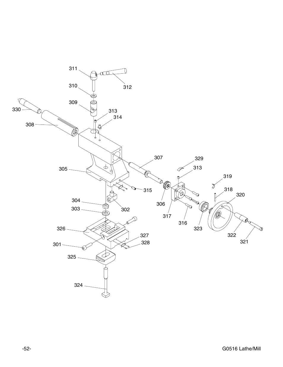 Grizzly G0516 User Manual | Page 54 / 72