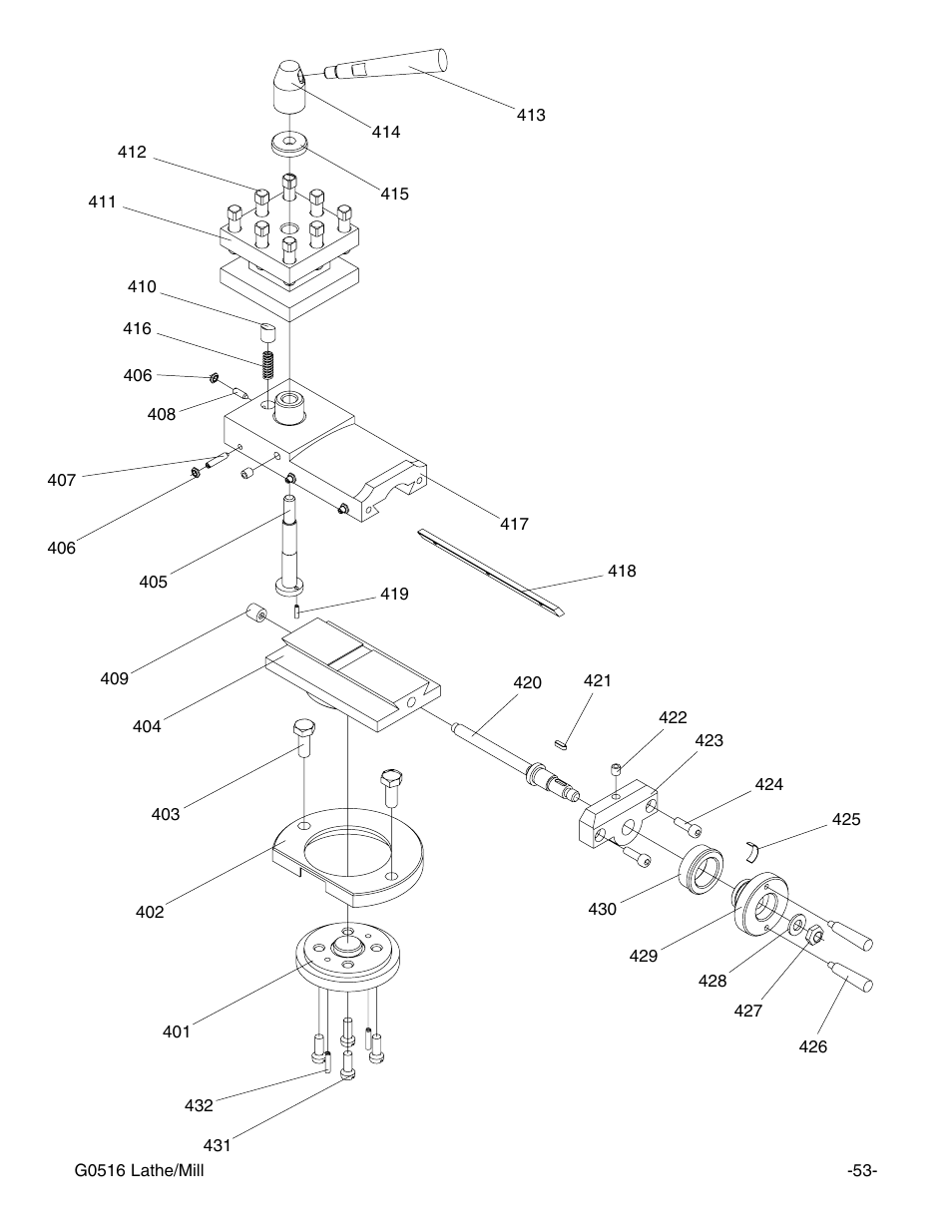 Grizzly G0516 User Manual | Page 55 / 72