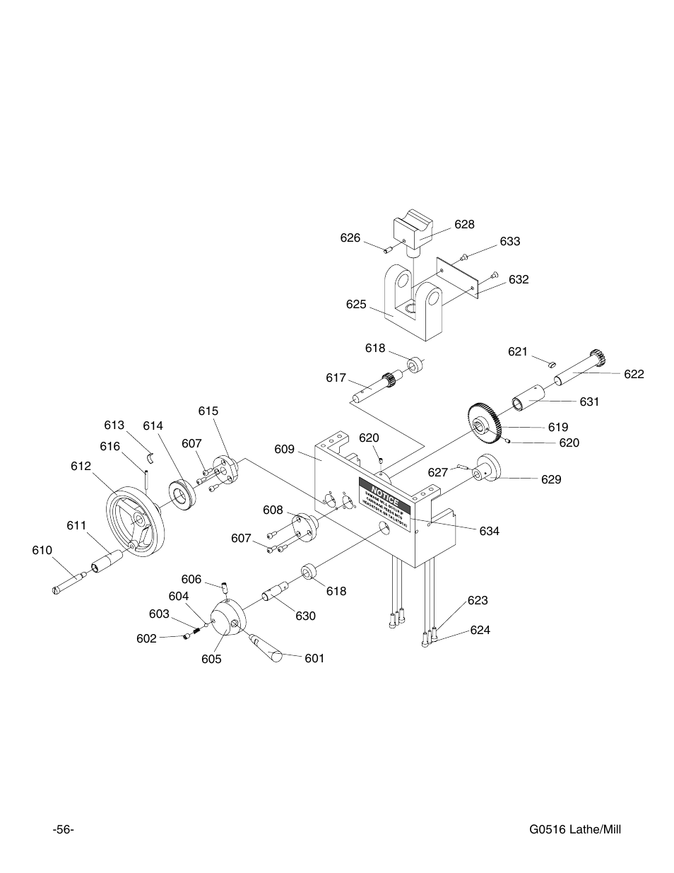 Grizzly G0516 User Manual | Page 58 / 72