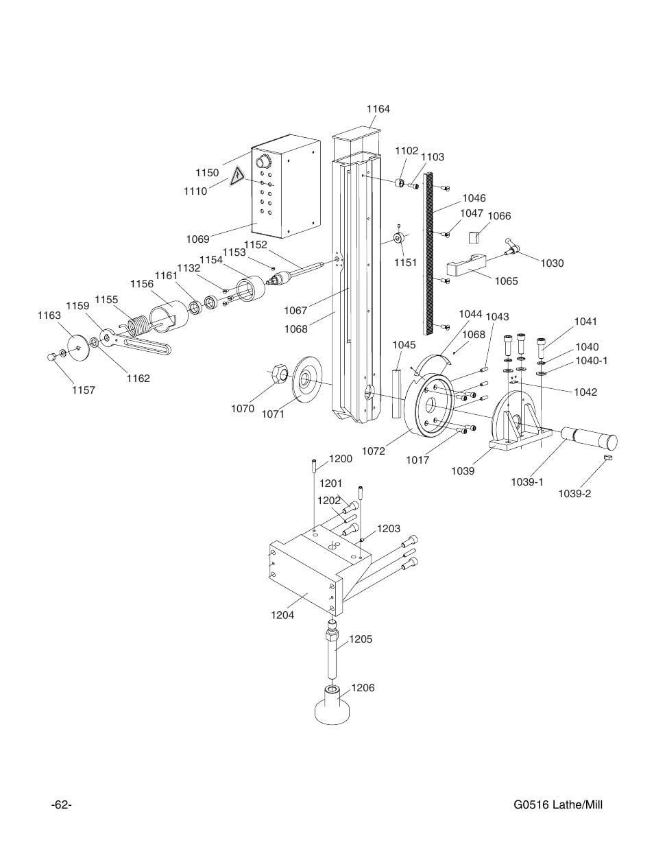 Grizzly G0516 User Manual | Page 64 / 72