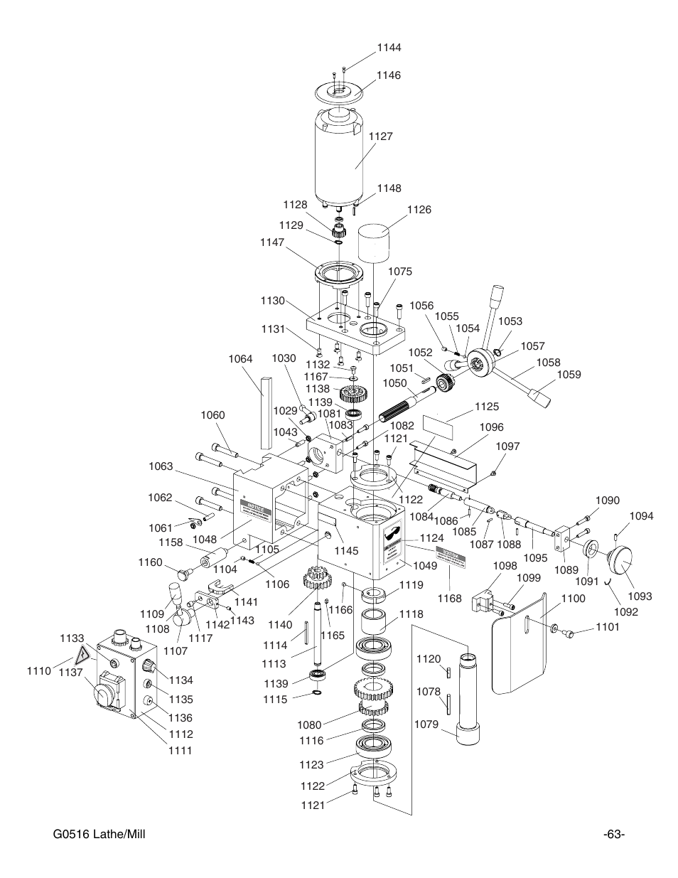 Grizzly G0516 User Manual | Page 65 / 72