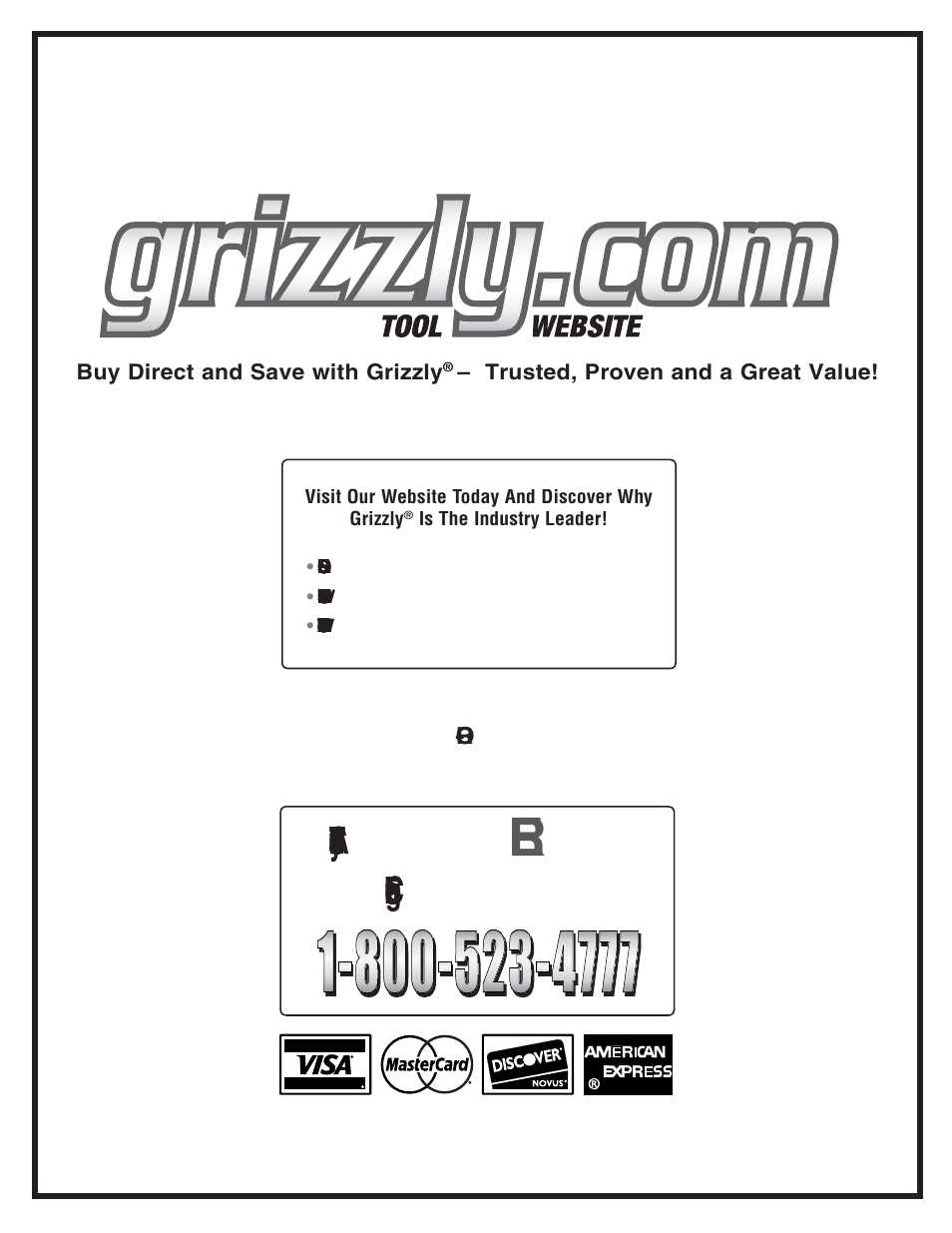 Grizzly G0516 User Manual | Page 72 / 72
