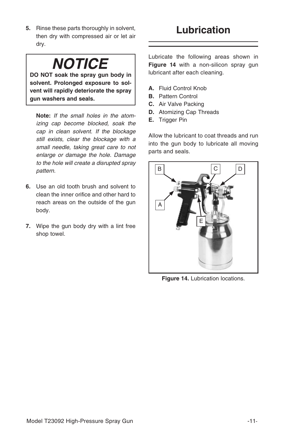 Lubrication | Grizzly T23092 User Manual | Page 12 / 16