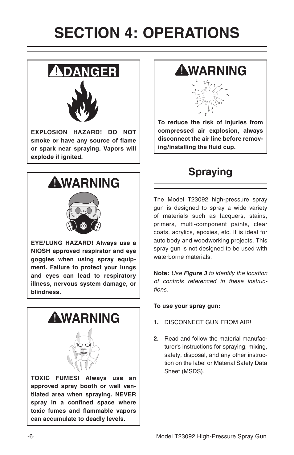 Spraying | Grizzly T23092 User Manual | Page 7 / 16