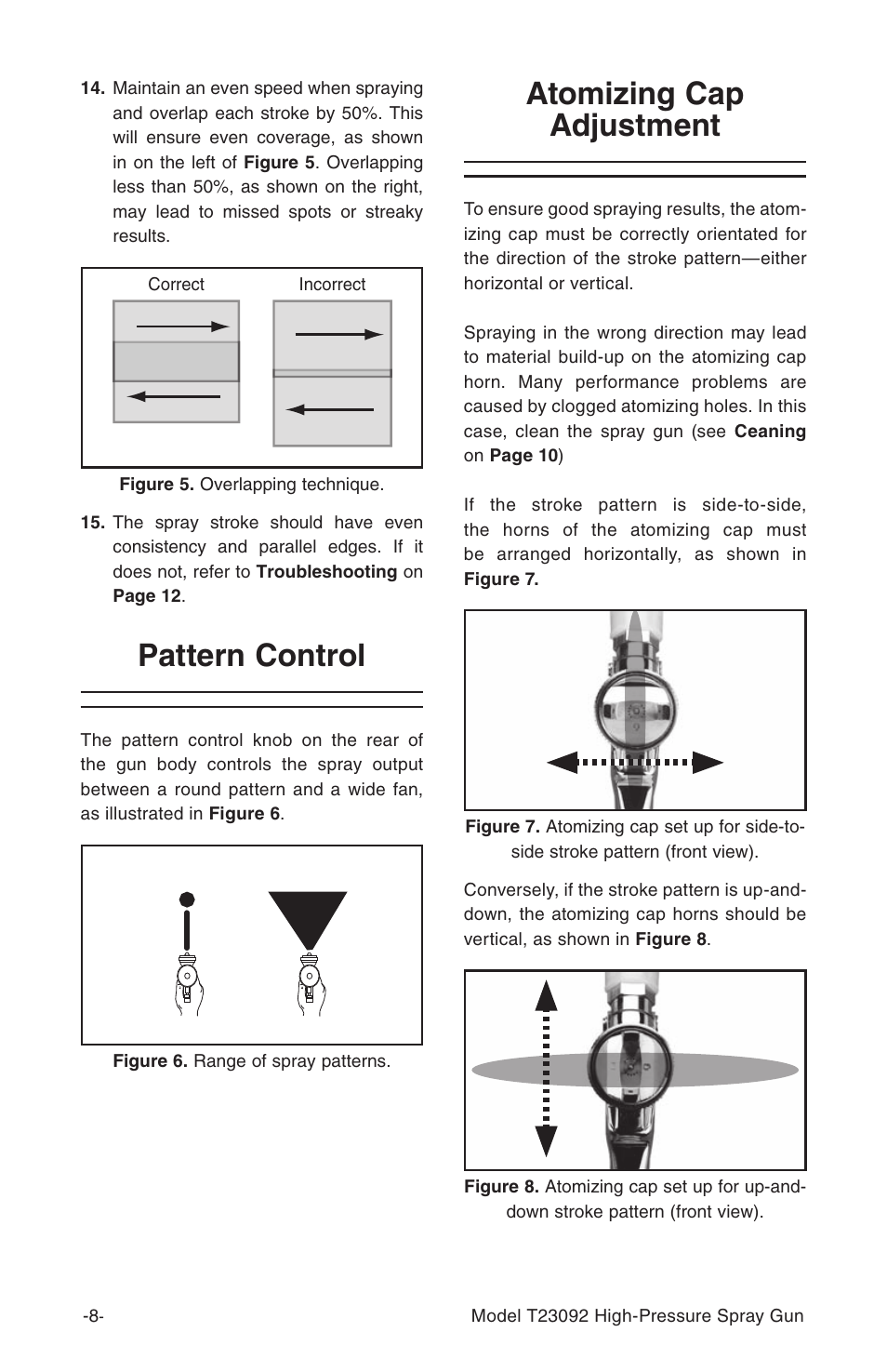 Atomizing cap adjustment, Pattern control | Grizzly T23092 User Manual | Page 9 / 16