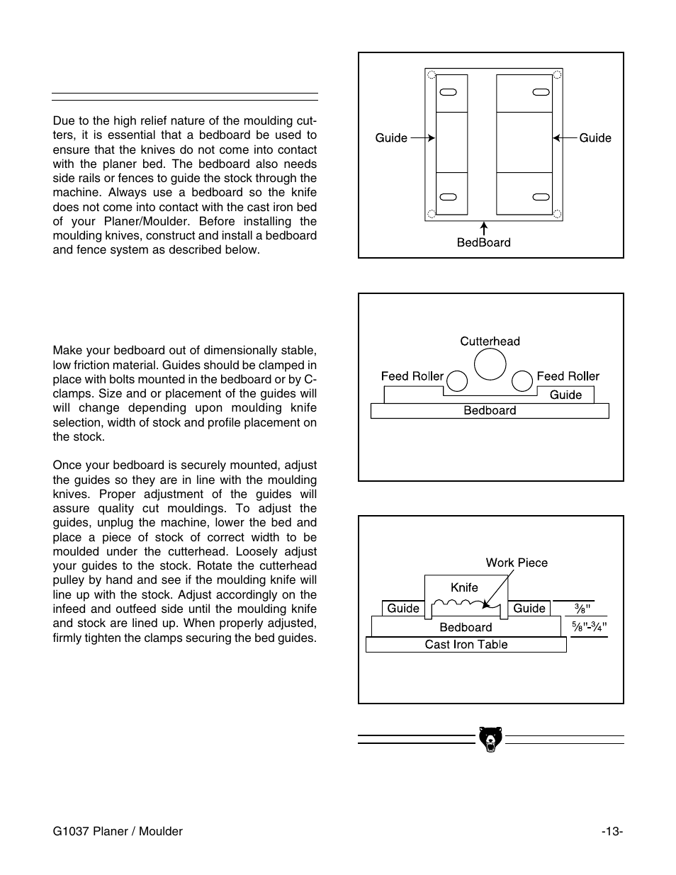Bedboard | Grizzly G1037 User Manual | Page 15 / 36
