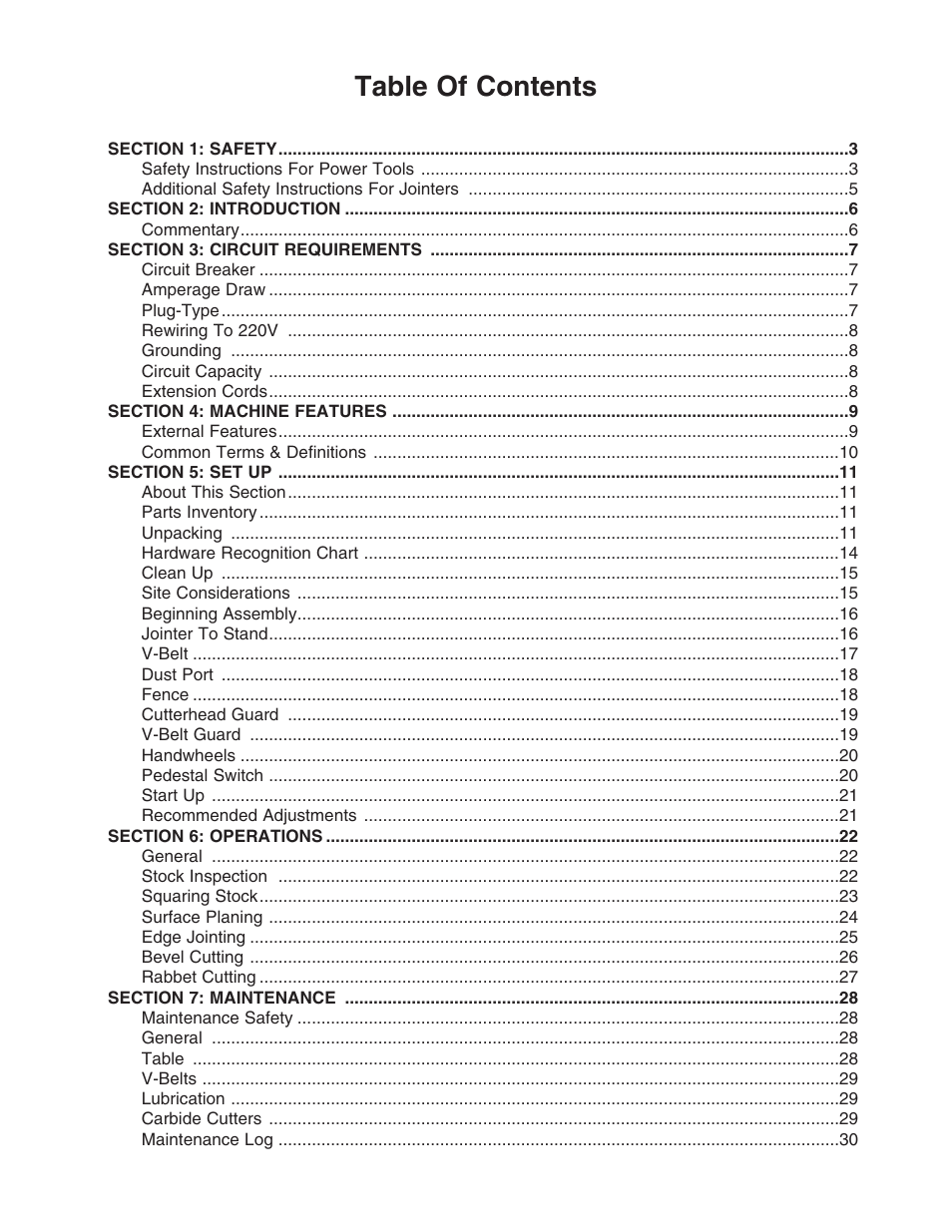 Grizzly G0526 User Manual | Page 3 / 52
