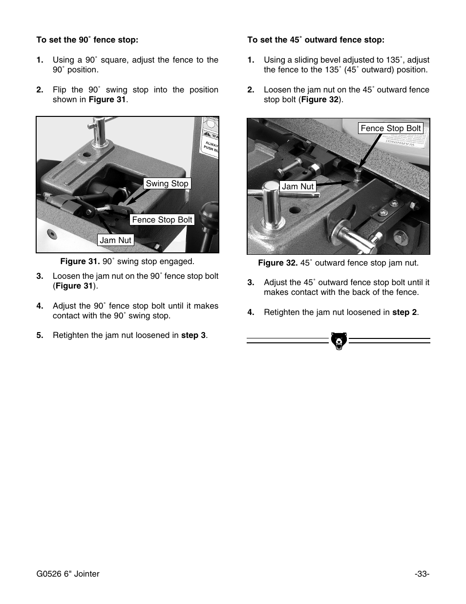 Grizzly G0526 User Manual | Page 35 / 52
