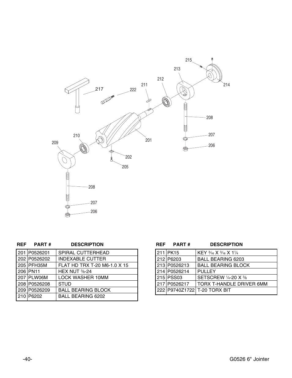 Grizzly G0526 User Manual | Page 42 / 52