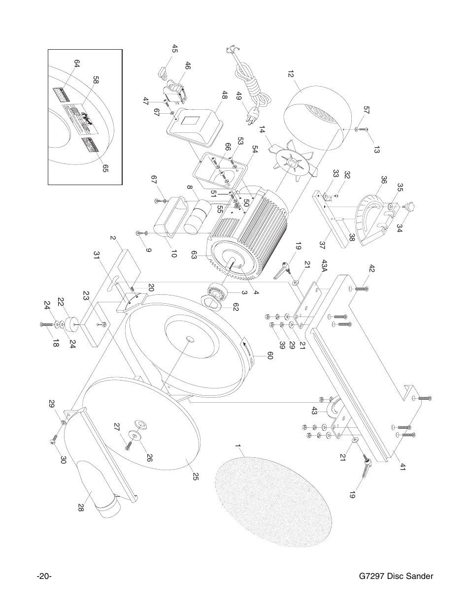 G7297 disc sander | Grizzly G7297 User Manual | Page 22 / 27