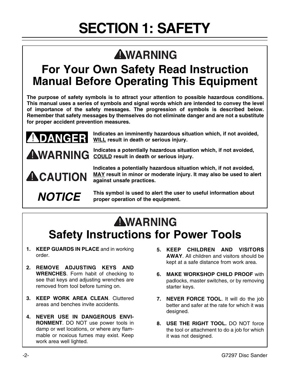 Grizzly G7297 User Manual | Page 4 / 27