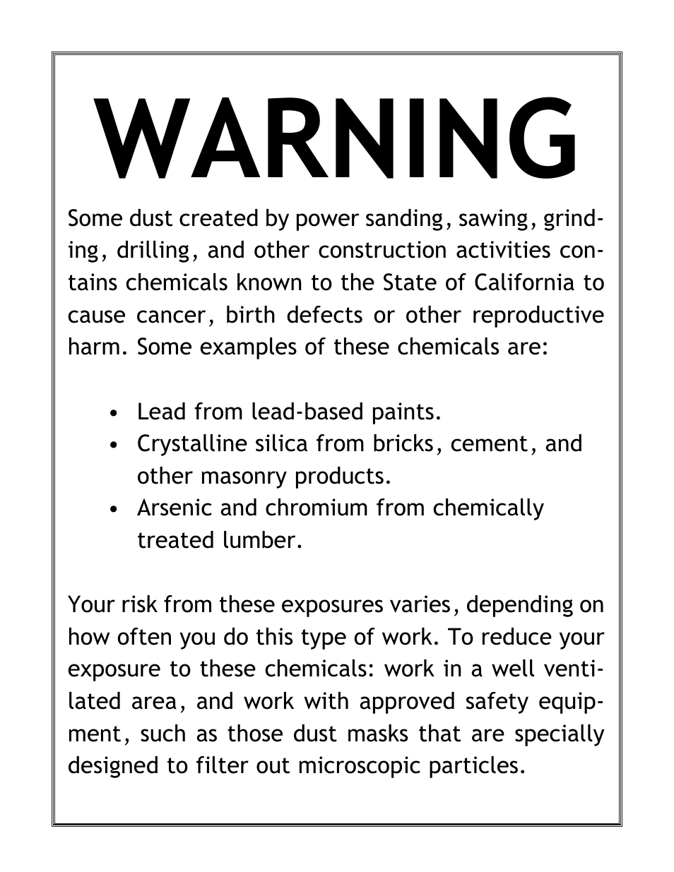 Warning | Grizzly Model H5698 User Manual | Page 2 / 28