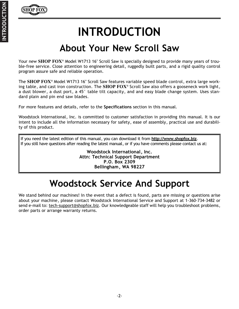 Introduction | Grizzly Model H5698 User Manual | Page 4 / 28