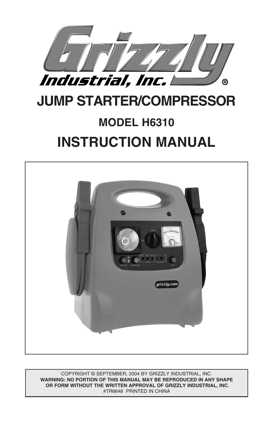 Grizzly H6310 User Manual | 16 pages