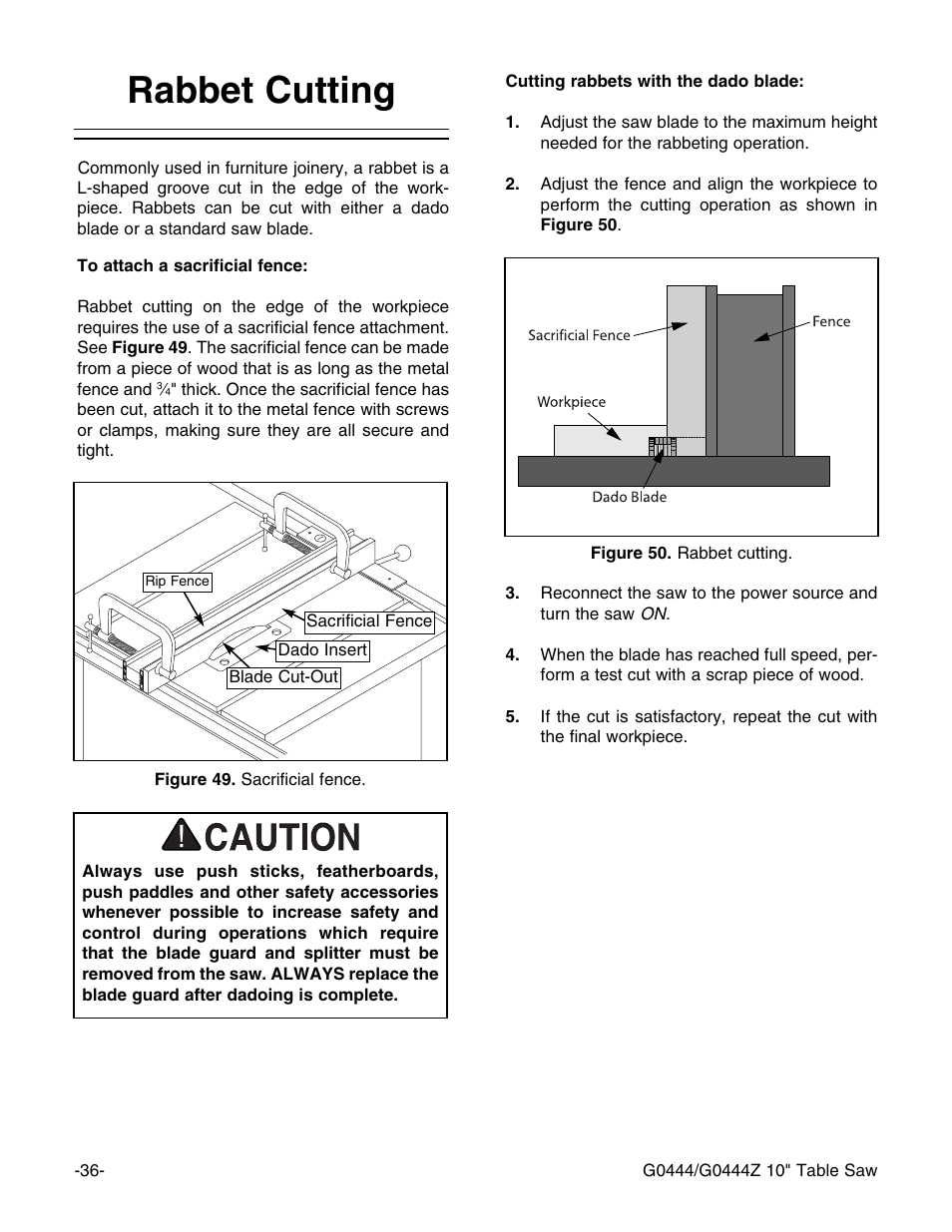 Rabbet cutting | Grizzly G0444 User Manual | Page 38 / 64