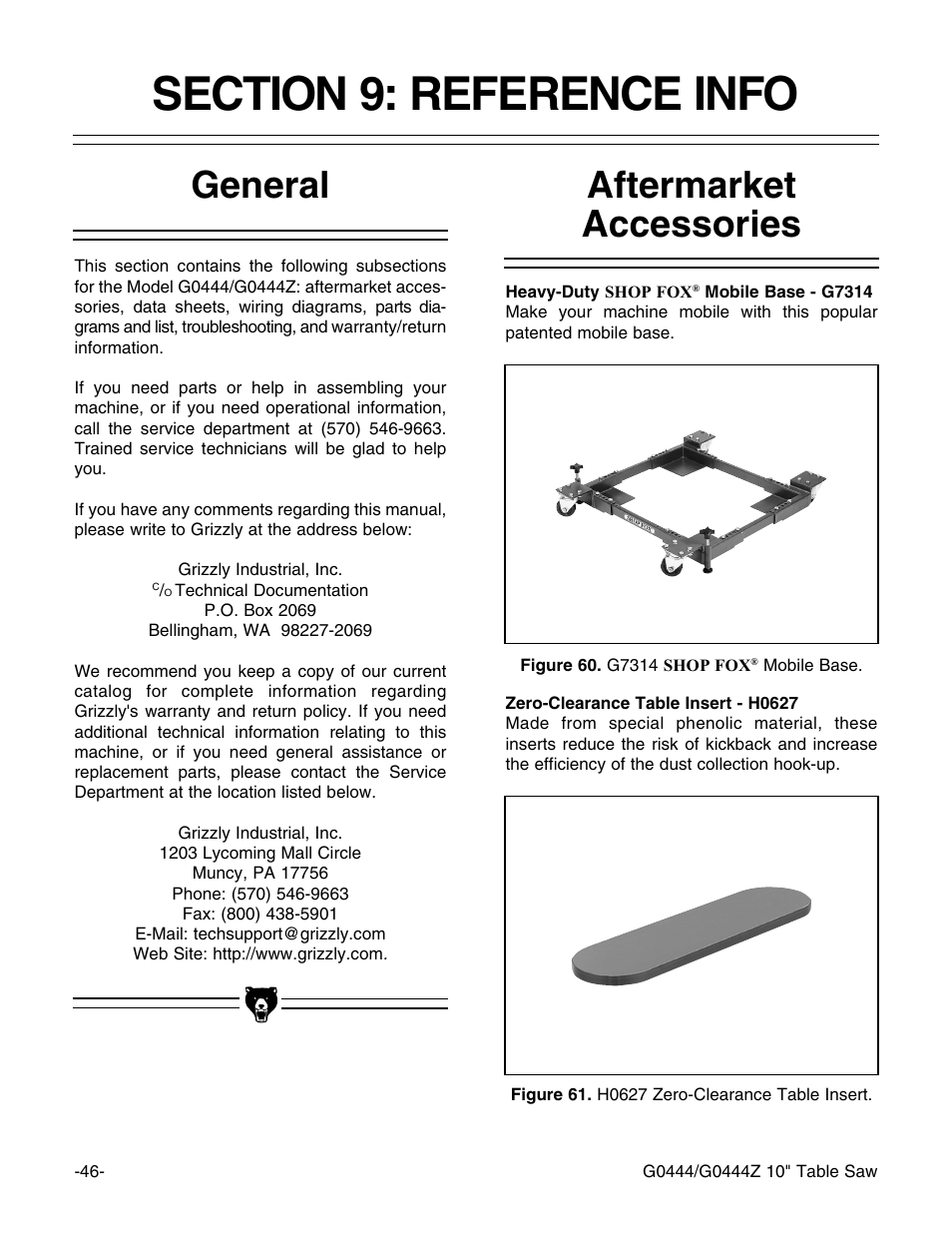 Aftermarket accessories general | Grizzly G0444 User Manual | Page 48 / 64