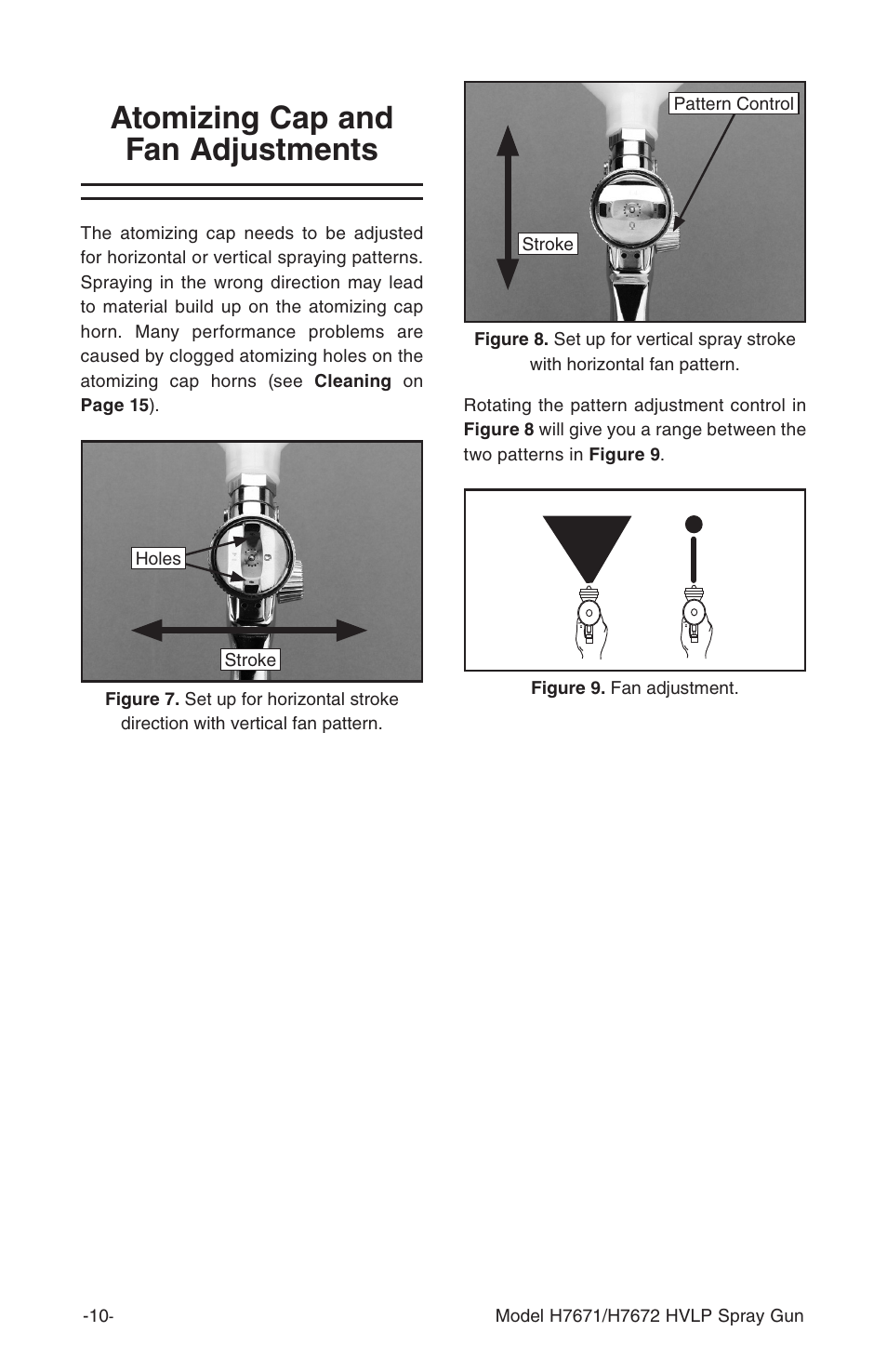 Atomizing cap and fan adjustments | Grizzly HVLP Spray Gun Set H7671 User Manual | Page 12 / 20