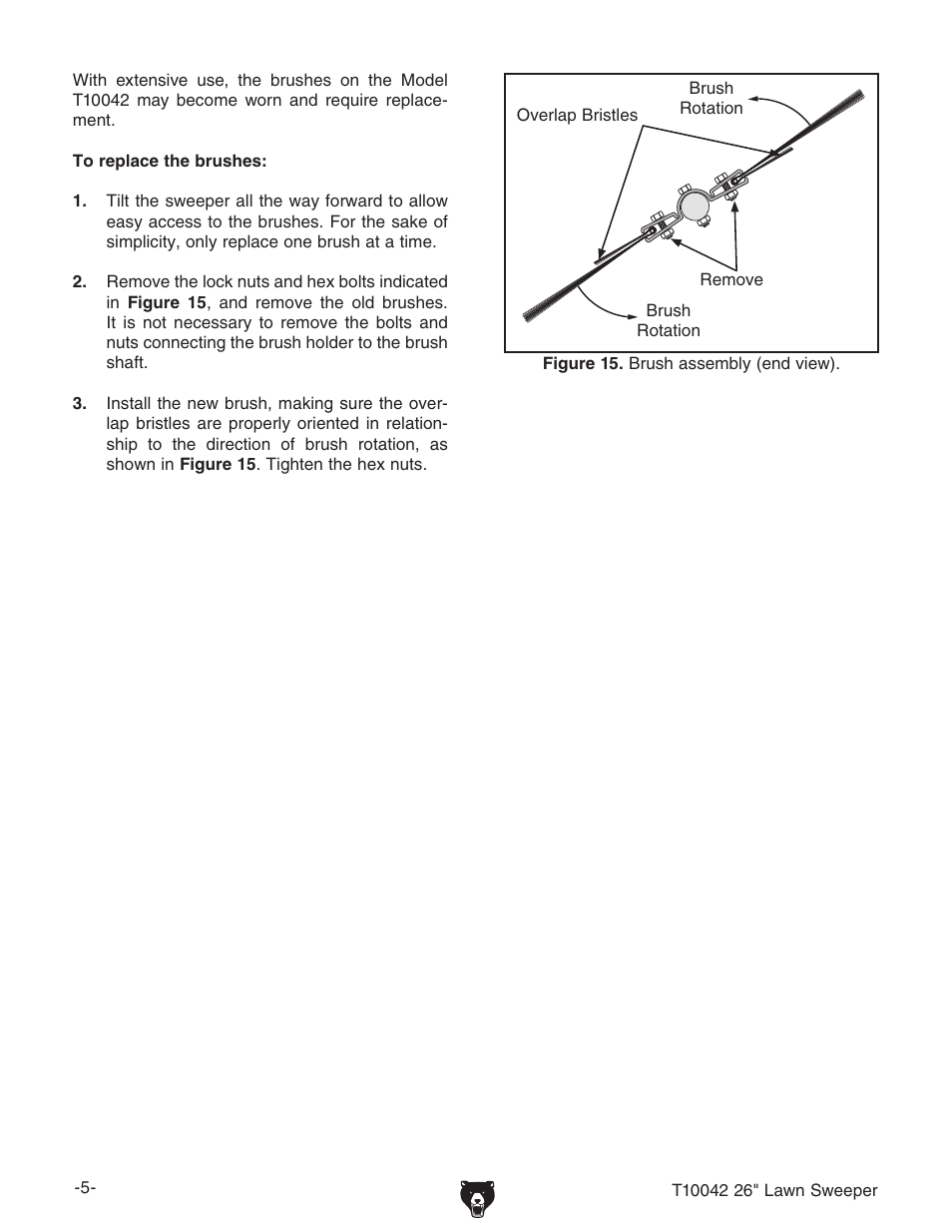 Grizzly 26" Lawn Sweeper T10042 User Manual | Page 5 / 6