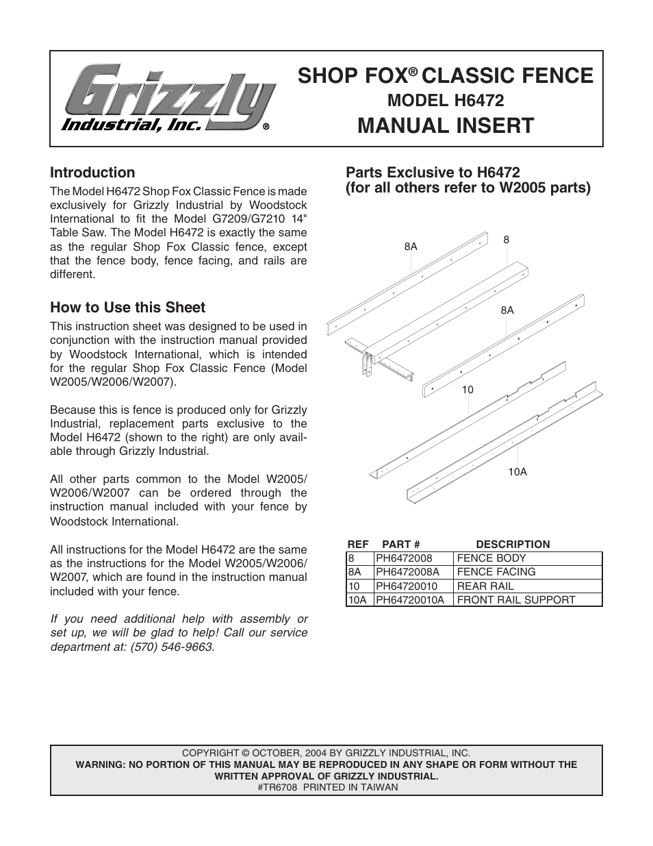 Grizzly H6472 User Manual | 25 pages