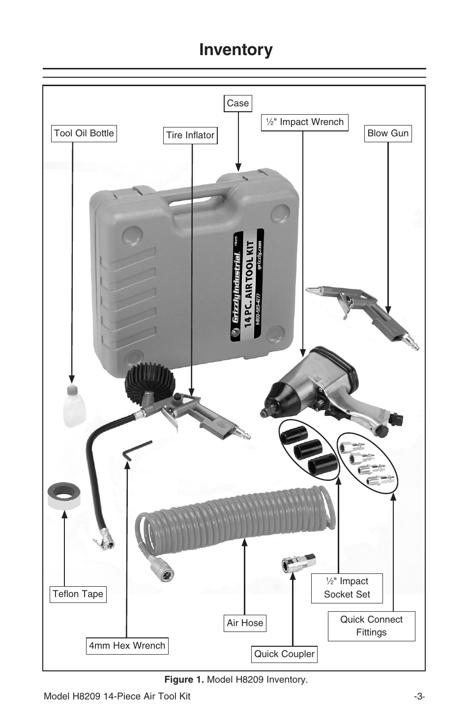 Inventory | Grizzly H8209 User Manual | Page 4 / 8