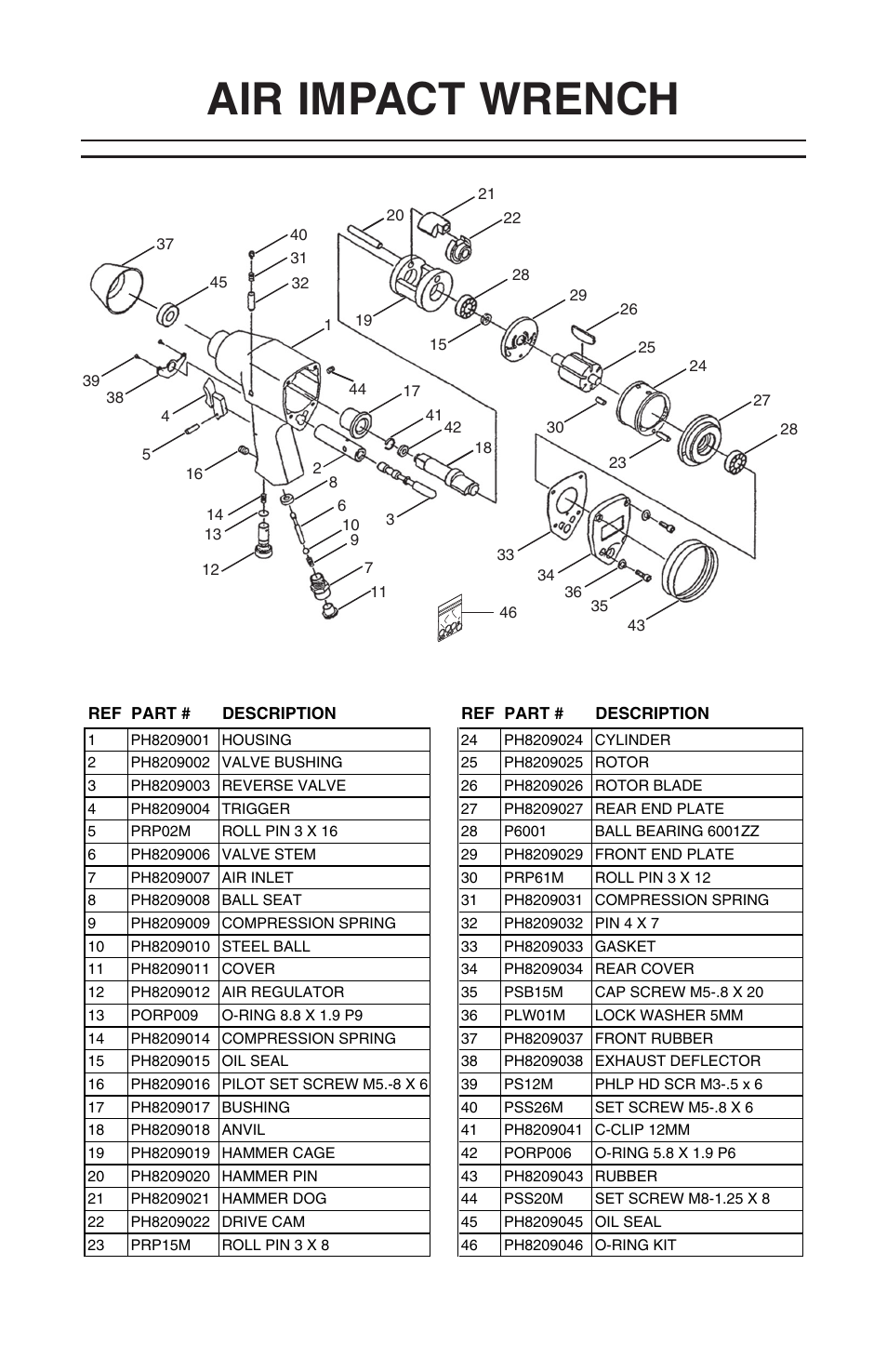 Air impact wrench | Grizzly H8209 User Manual | Page 7 / 8