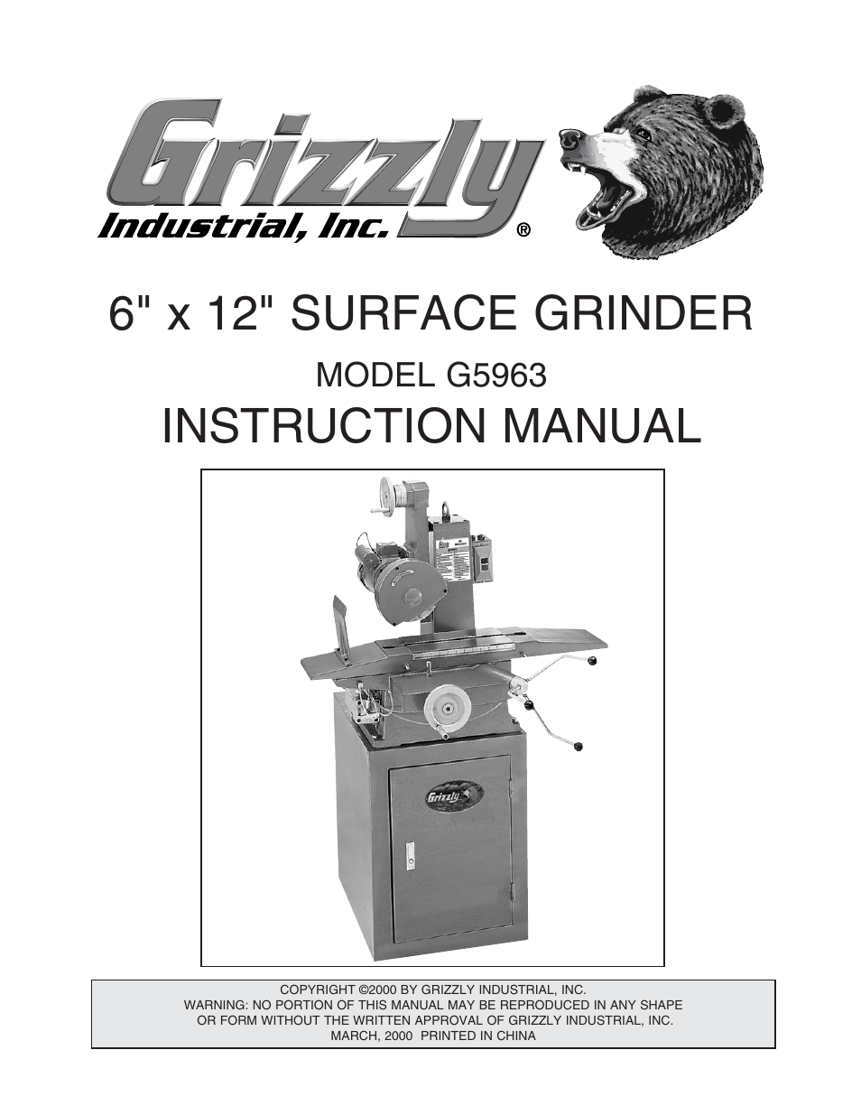 Grizzly G5963 User Manual | 30 pages