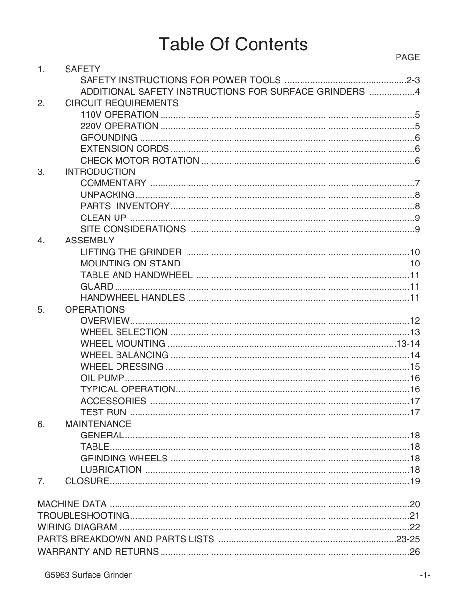 Grizzly G5963 User Manual | Page 3 / 30