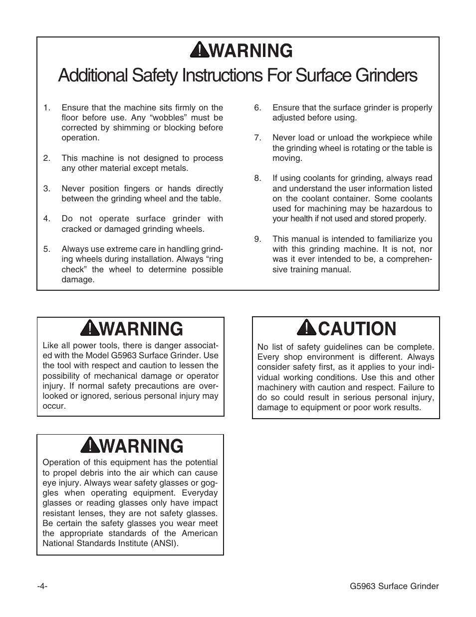 Grizzly G5963 User Manual | Page 6 / 30