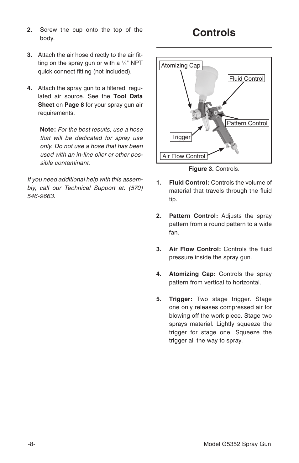 Controls | Grizzly G5352 User Manual | Page 8 / 20