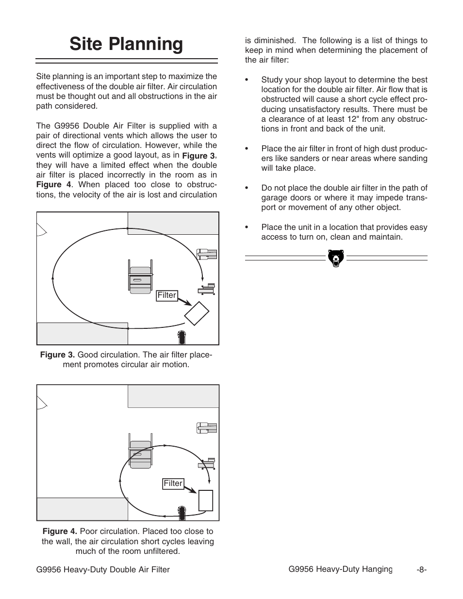 Site planning | Grizzly G9956 User Manual | Page 10 / 24
