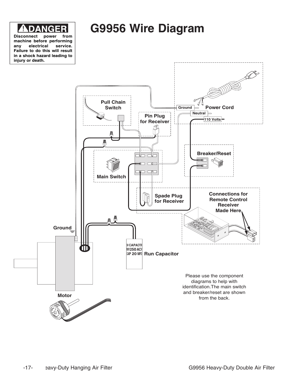 G9956 wire diagram | Grizzly G9956 User Manual | Page 19 / 24