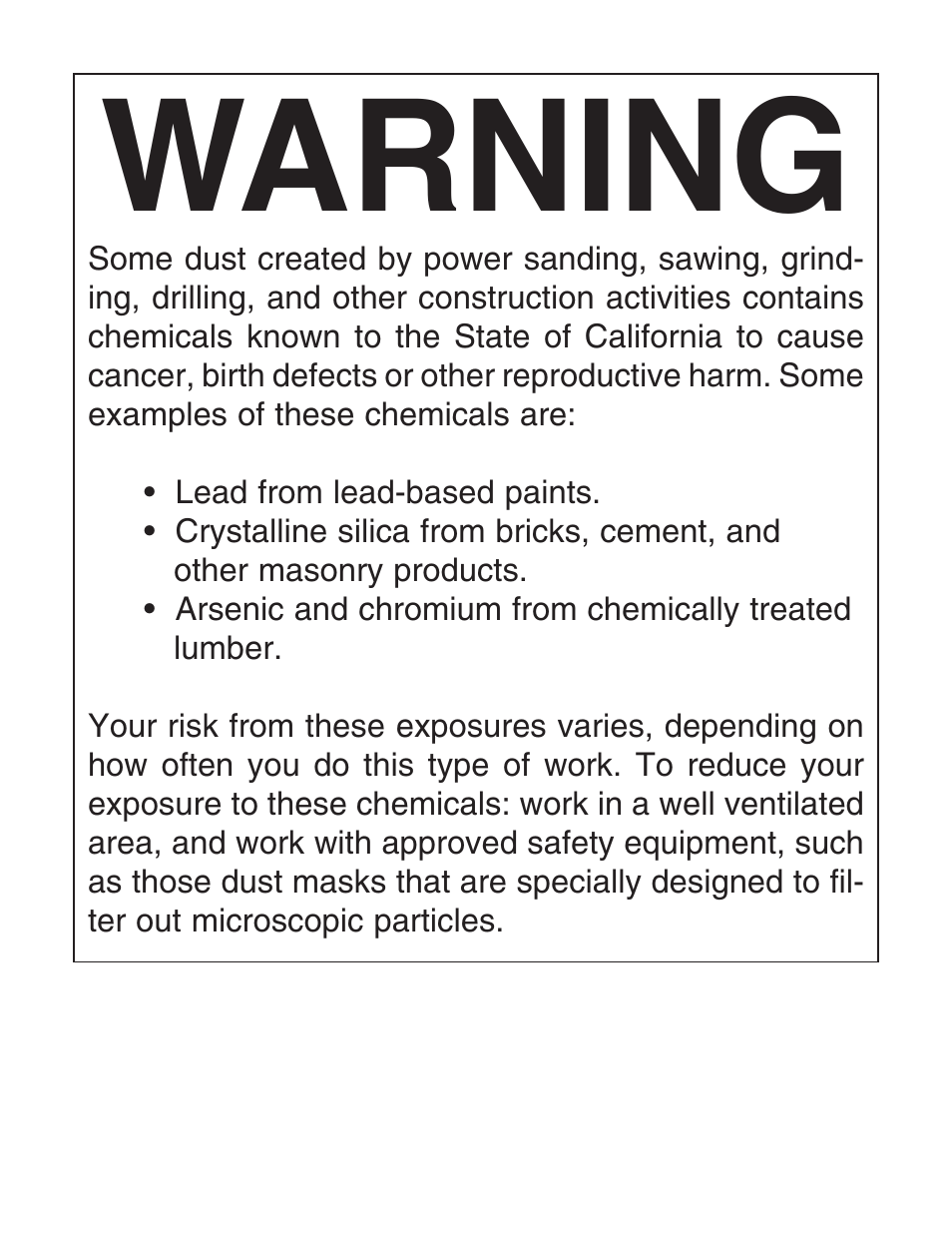 Warning | Grizzly G9956 User Manual | Page 2 / 24