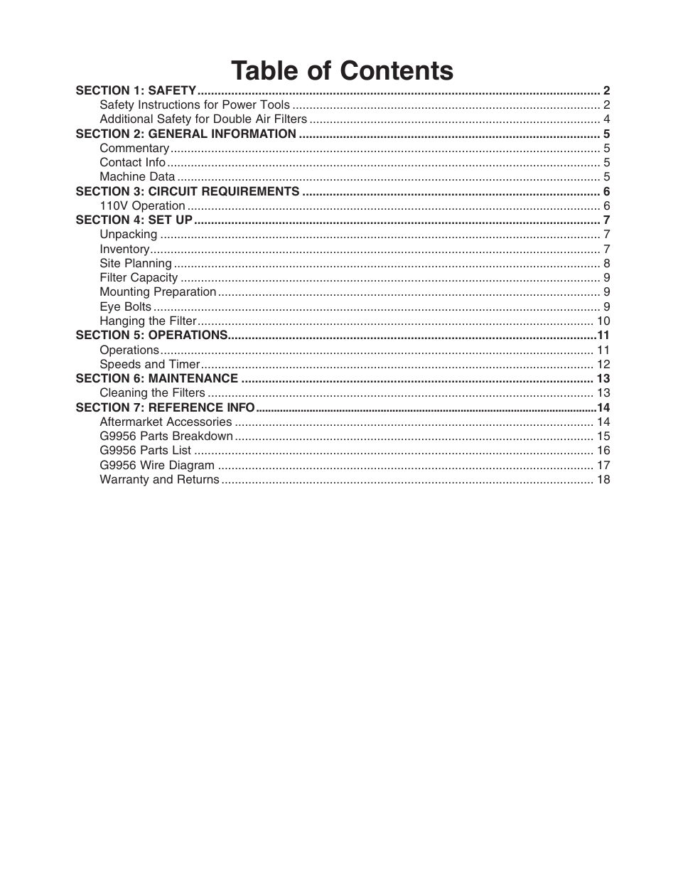 Grizzly G9956 User Manual | Page 3 / 24