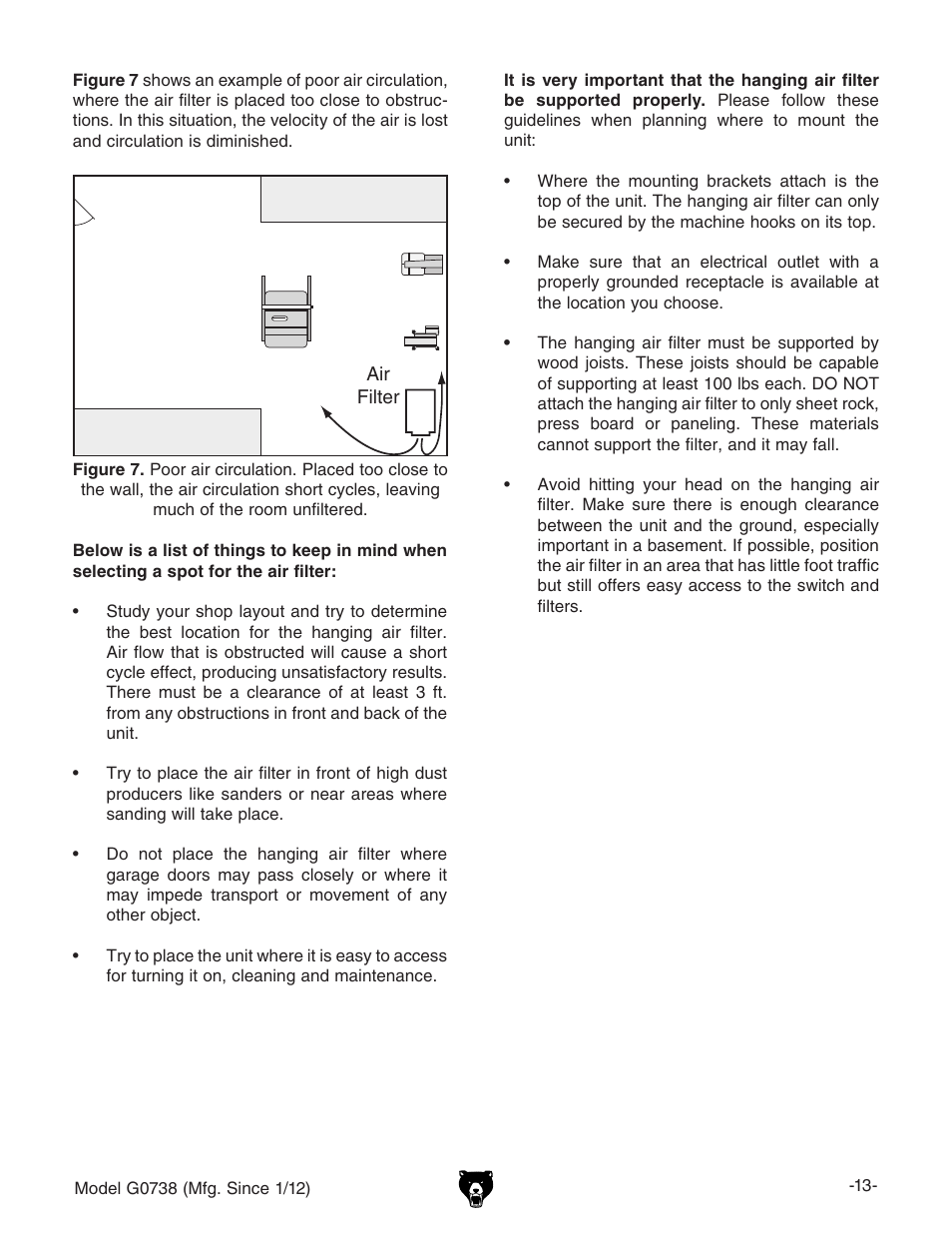 Grizzly Hanging 3 Speed Air Filter G0738 User Manual | Page 15 / 32